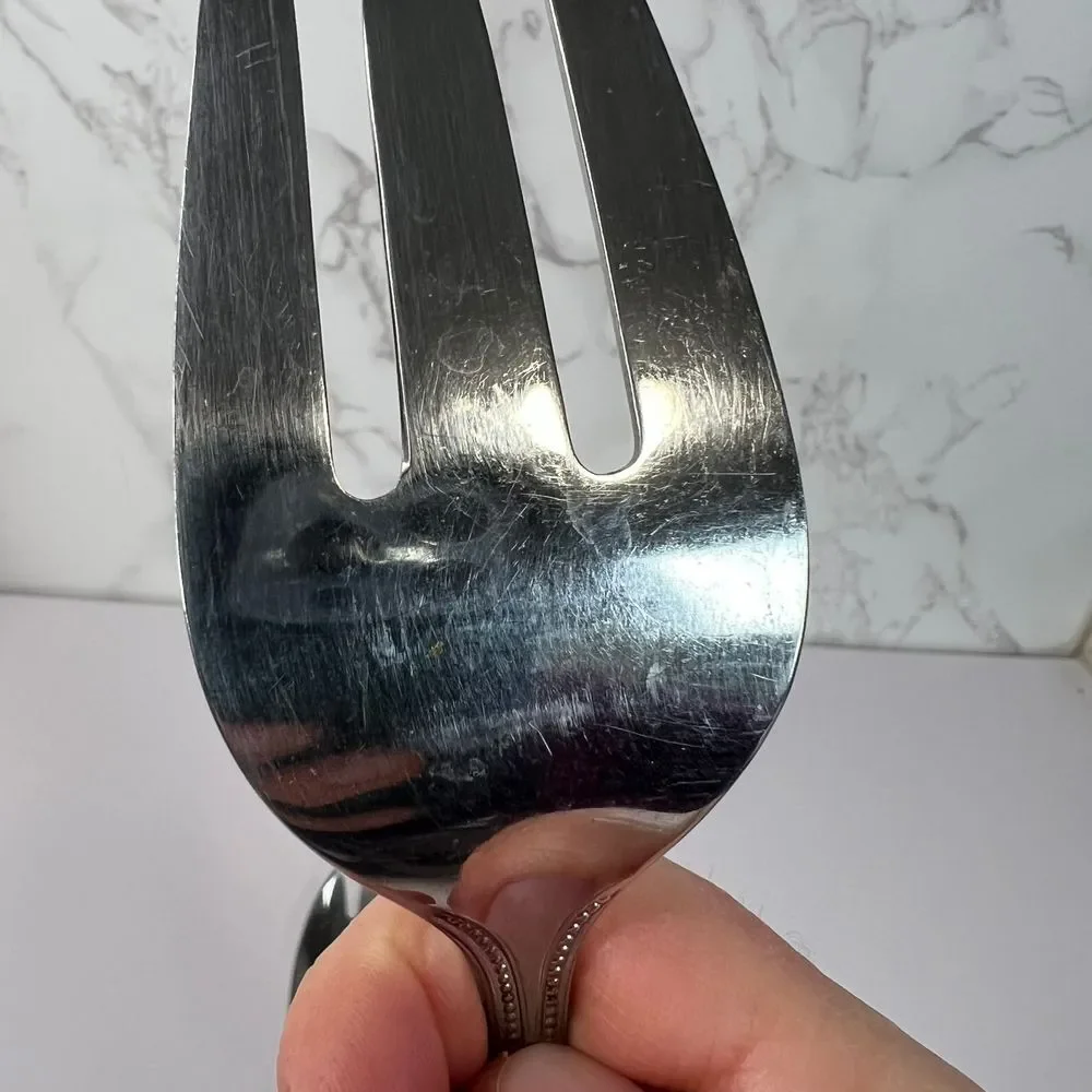 Towle 18/8 Stainless Germany‎ Beaded Hostess Serving Set Fork, Spork, and Spoon